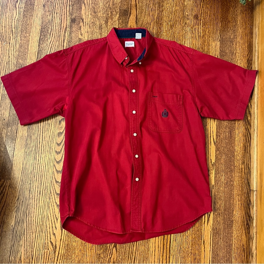 Vintage Bugle Boy Company Buttom Up short sleeve shirt Red size Large